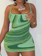 LW Mixed Print Bodycon Cami Dress